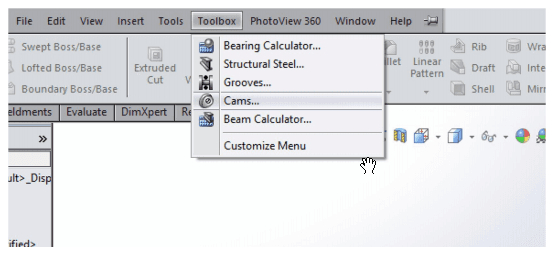 Cams Toolbox Solidworks
